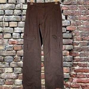 Aeropostale Utility Cargo Pants Womens XS Brown Cotton Canvas Streetwear Y2K